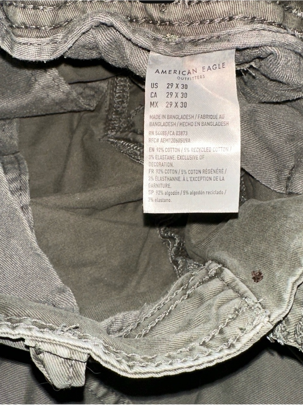 American Eagle Outfitters Men's Cargo Pants in Olive - Picture 4 of 7